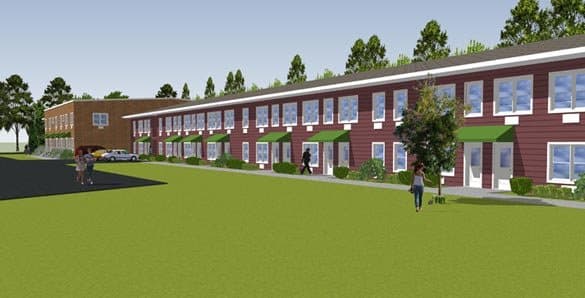 Historical public-source concept rendering connected to the former Tillson school adaptive reuse proposal.